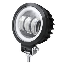 Fog Light With Aperture Angel Eye Motorcycle Spotlight Off-road Vehicle (Option: White-Round-1PC)