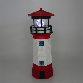 Lighthouse Shape Solar LED Light Garden Fence Yard Outdoor Decoration (Color: Red)