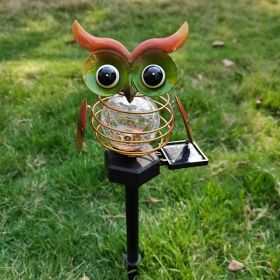 Solar Owl Lawn Lamp Outdoor Waterproof LED Garden Pathway Lighting Night Light Energy Saving Landscape Decor (Color: Red)