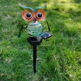 Solar Owl Lawn Lamp Outdoor Waterproof LED Garden Pathway Lighting Night Light Energy Saving Landscape Decor (Color: Blue)