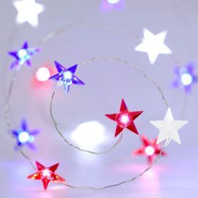 Holiday decoration three-color star shaped light string (Option: Tricolor star)