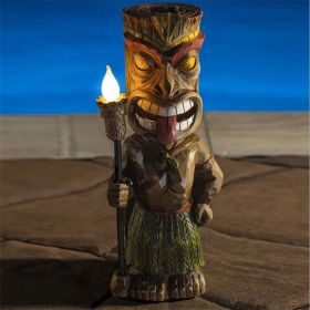 Tiki Guard Powered Decor New Maya Totem Resin Dwarf Garden Light Garden Light (Option: Dwarf)