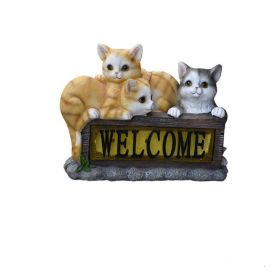 Cute Realistic Resin Animal Cat Solar Light Garden Decoration (Option: Multicolor)