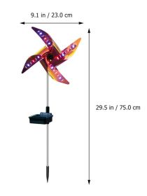 Led Solar Wind Spinner Light Garden Path Outdoor Yard Pinwheels Windmill Decor Patio Lawn Christmas Holiday Decoration (Option: Four colors)