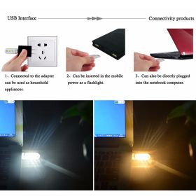 LED Night Light Computer Desk Lamp Power Bank Mobile Power Highlight Portable (Option: Warm light)