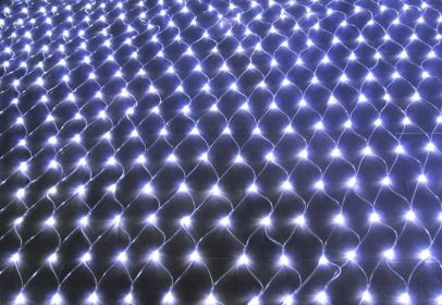 Christmas led lights string lights outdoor waterproof fishnet lights full of stars paved holiday lights wedding ins decorative lights (Option: White-1.5x1.5m 96 leds)