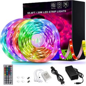 LED Strip Lights Lamp 5050 RGB Flexible Tape Diode 5M Controller Room Decor TV Computer BackLight Decoration Christmas (Option: 20m44 keys-AU)