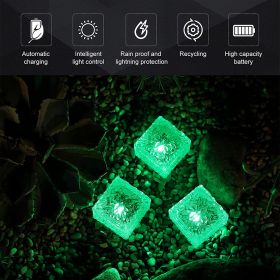 Solar Ice Cube Buried Lights Landscape Path Decoration (Option: Green-Large)