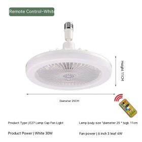 Remote Control E27 Screw Adjustable Light Bedroom Aromatherapy Small Fan Lamp (Option: Remote Control Fan White-30W Universal Lamp Holder)