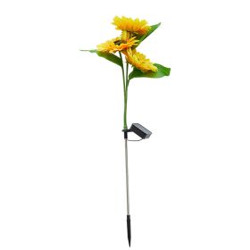 Outdoor Garden Decoration Solar Sunflower Lawn Lamp (Option: 3 Sunflowers)