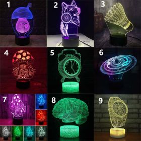 New 3D Colorful Touch Remote Control LED Desk Lamp (Option: 4 Style-Black seat remote control)