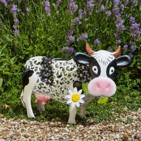 Daisy Cow Solar Lamp Resin Ornament Garden Decoration (Option: Solar cow)