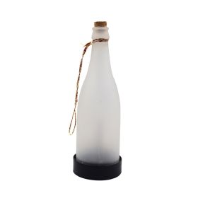 Fashionable New Solar LED Light Wine Bottle Flame Light Outdoor Terrace Pa (Option: White-Battery)