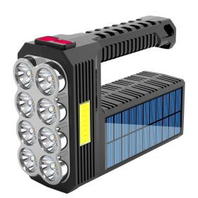 Solar Rechargeable Usb Flashlight Led (Option: 8heads side light COB-USB)