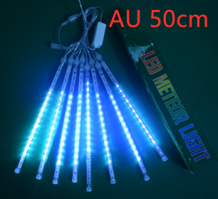 Wasserdichte LED Meteorschauer Regen Lichter 30 cm 50 cm 8 Rohre 100-240 V Eiszapfen Schnee Regentropfen Outdoor licht mit EU Netzteil (Option: Blue-AU 50cm)