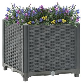 Raised Bed 15.7"x15.7"x15" Polypropylene (Color: Grey)