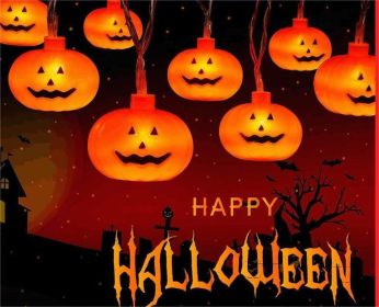 Halloween Decoration Jack-O '-Lantern Led String Of Lights Battery Box Party Halloween Jack-O' -Lantern String (Length: 5m20l-8model battery)