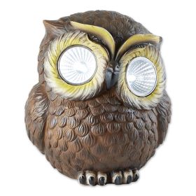 Outdoor Decor Backyard Garden Lawn Solar Garden Light (Color: Brown, Shape: Owl 6In)