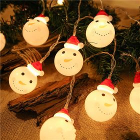 Led Christmas Holiday Decorative Lights Santa Claus Snowman Lights String Usb Battery Type Lights (Pattern: snowman, size: 2M10L)