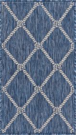 Home Decor Indoor/Outdoor Accent Rug Natural Stylish Classic Pattern Design (Color: Navy|White, size: 7'6" X 9'5")