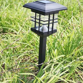 New Upgrade Solar Lamp, LED Outdoor Lawn Lamp (Color: Black)