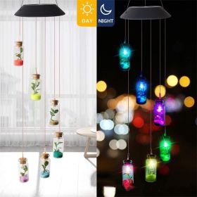 Christmas Decoration Solar Wishing Bottle Wind Bell Light Gradual Change (Option: Photo)