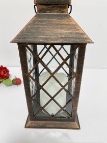 Outdoor Solar Wind LED Plastic Lantern (Option: Red copper without glass)